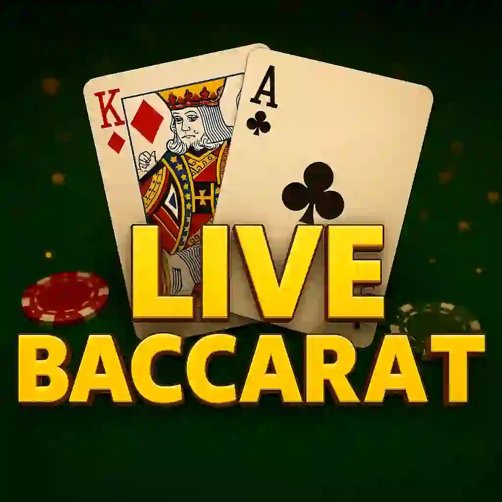 Live Baccarat slot logo by Evolution at Spinju Casino