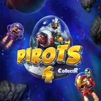 Pirots 4 slot logo by ELK Studios at Spinju Casino